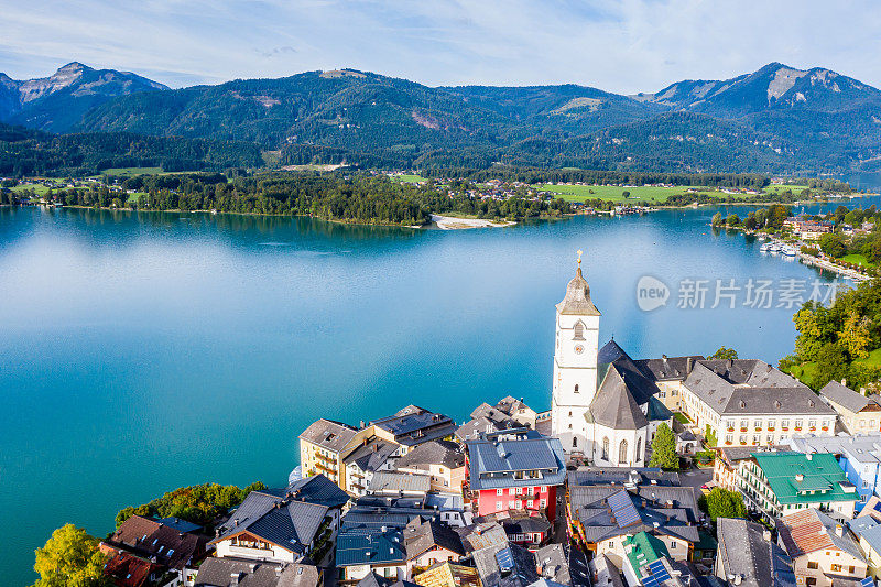 圣沃尔夫冈和小镇圣沃尔夫冈im Salzkammergut，上奥地利，奥地利，欧洲